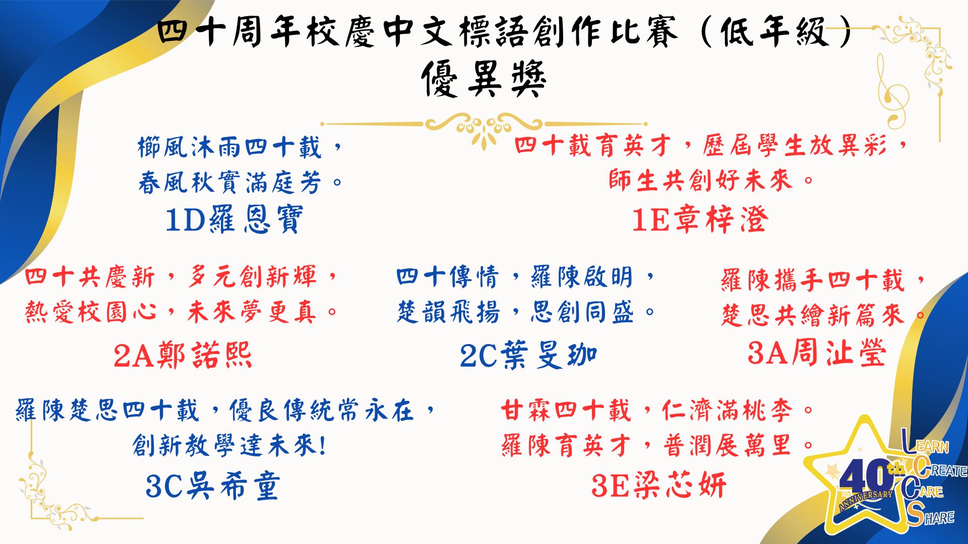 40周年校慶中、英文標語創作比賽 - 圖片 5